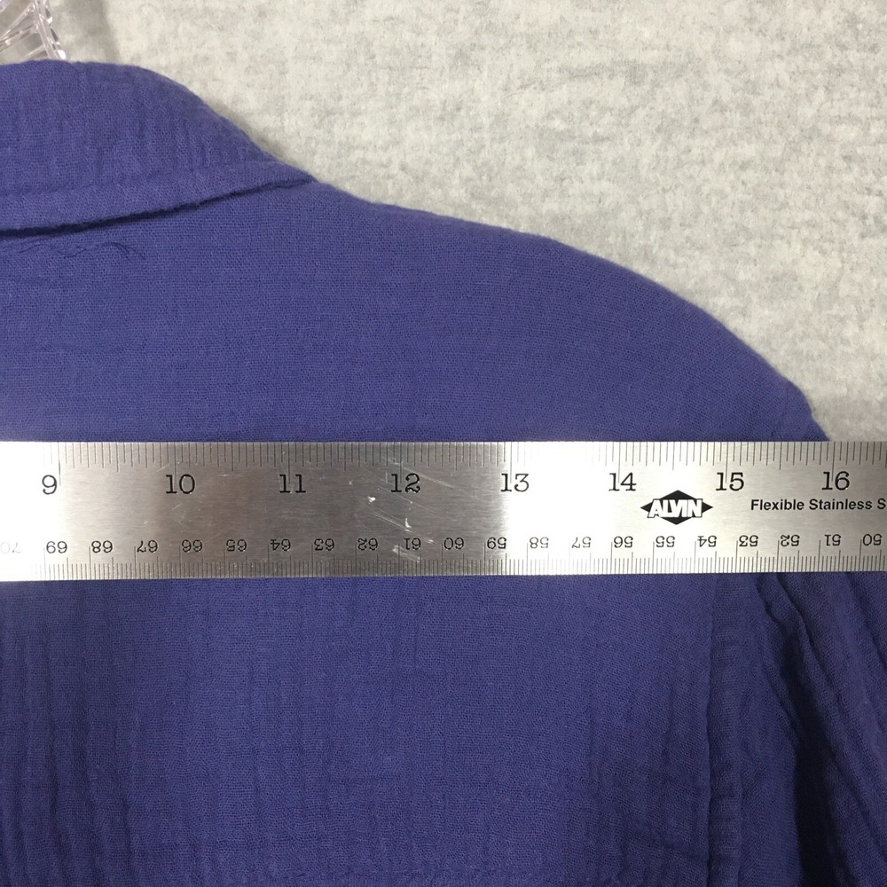 Jessica Simpson S Purple Gauze Muslin Button-Up Shirt Long Sleeve 100% Cotton - Picture 4 of 12